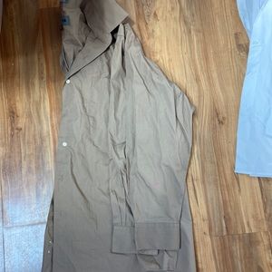 Brown, light brown color mens button down shirt